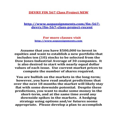 FIN 567 Entire Course NEW