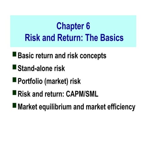 financial management chapter 4 Risk and Return | PPT