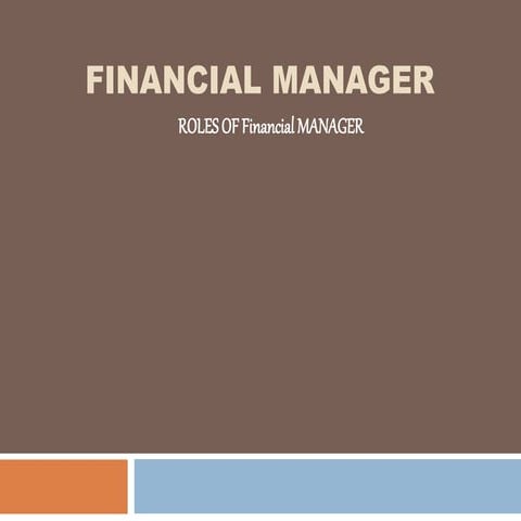 Finacial manager ppt