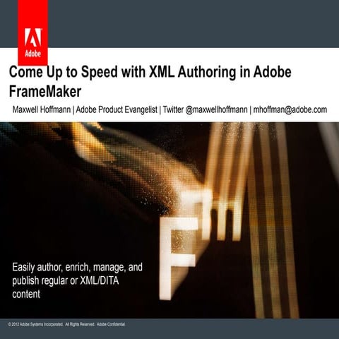 Coming Up to Speed with XML Authoring in Adobe FrameMaker