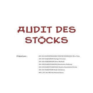 audit des stocks 