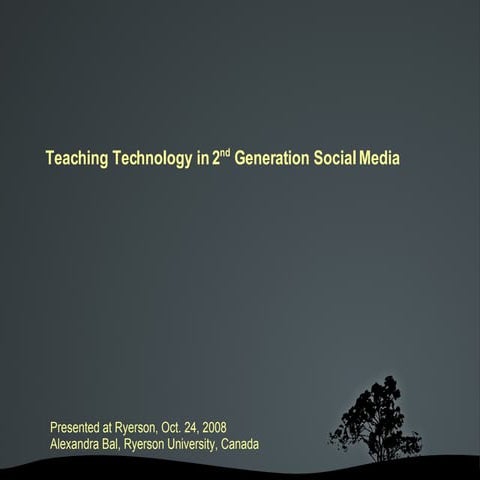 Education and 2nd Generation Social Media