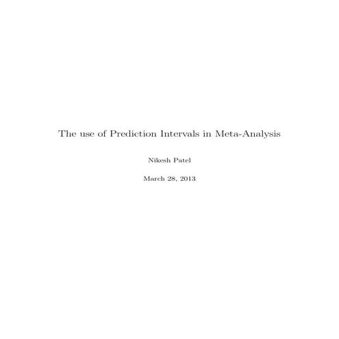 The use of Prediction Intervals in Meta-Analysis