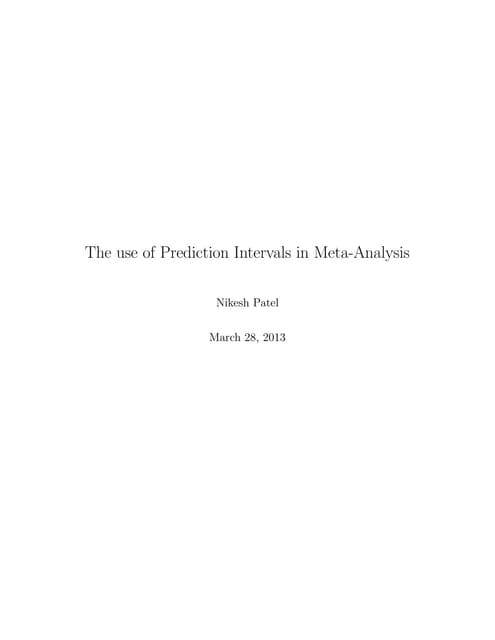 The use of Prediction Intervals in Meta-Analysis