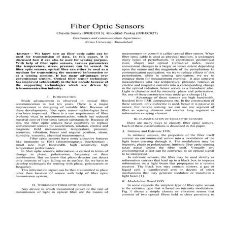 Term Paper on Fiber Optic Sensors