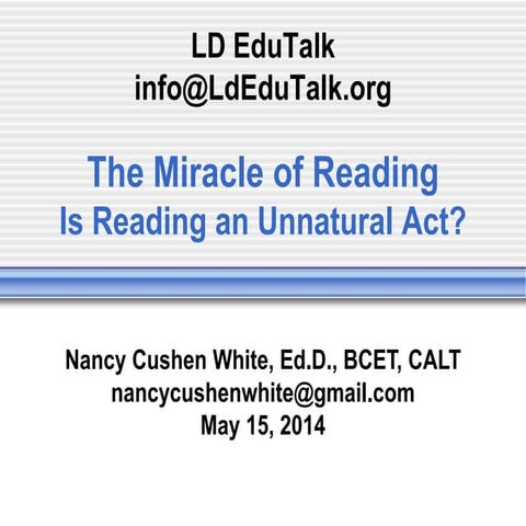 LdEduTalk - Learning To Read - Will My Child Ever Learn to Read?