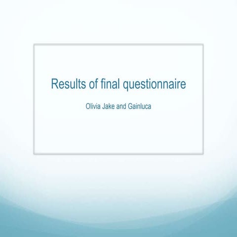 Final questionaire