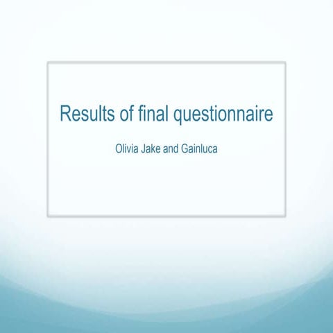 Final questionaire 