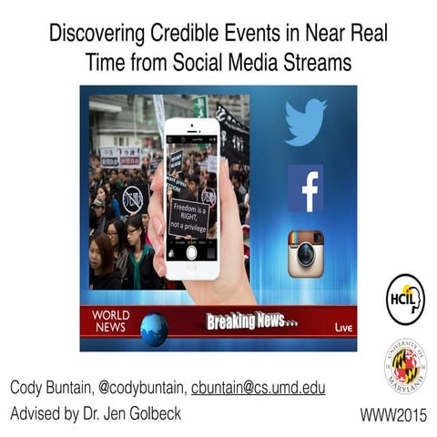 Discovering Credible Events in Near Real Time from Social Media Streams
