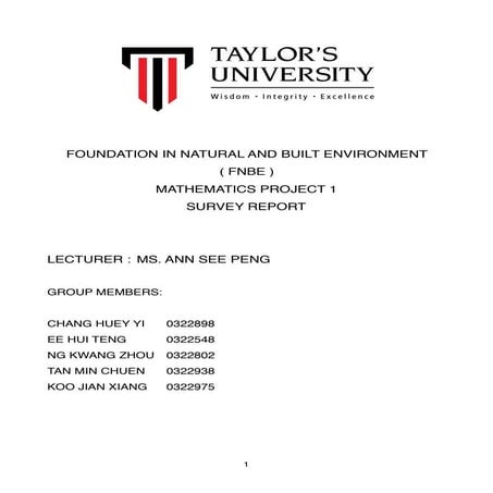 FNBE0115- MATH SATISTICS Final Report