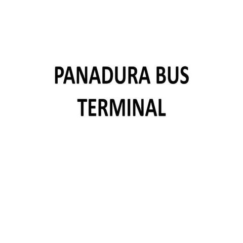 Proposal for redesigning Panadura Bus Terminal- Sri Lanka