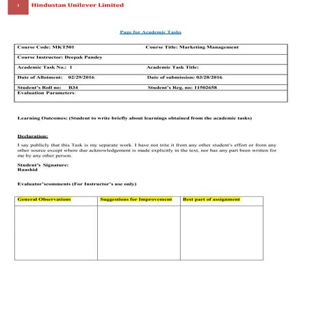 HUL DISTRIBUTION AND PROMOTION MIX