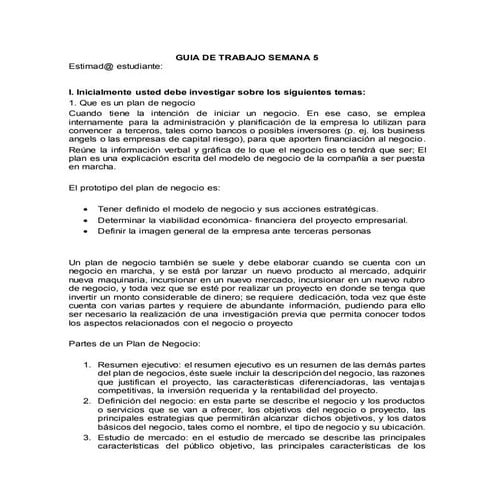 Guía práctica para elaborar un plan de negocios | PDF