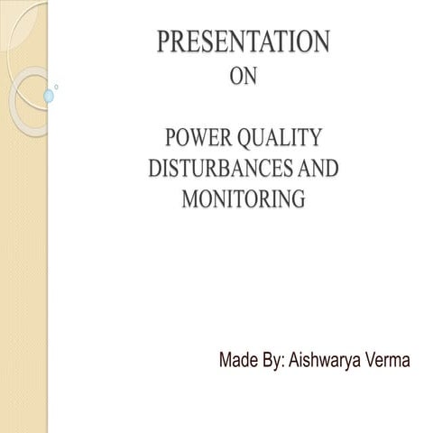 Power Quality and Monitoring