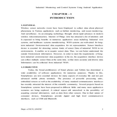 Industrial monitoring and control system using android application