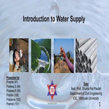 Introduction to Water Supply