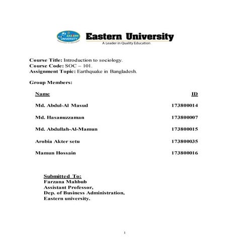 Earthquake in Bangladesh