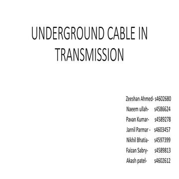 underground cable in transmission grid