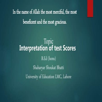 Interpretation of test Scores