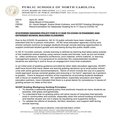 Final SBE grading guidance