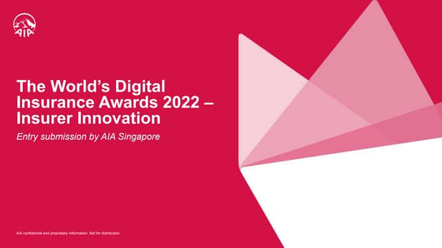 AIA Singapore - Insurer Innovation Award 2022