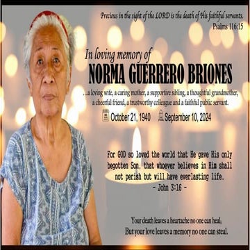 Necrological Service for Mommy Norma Briones