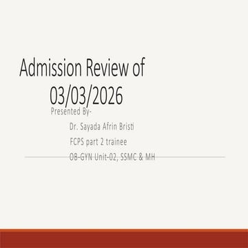 final.. overview of admission in a gynae unit | PPTX