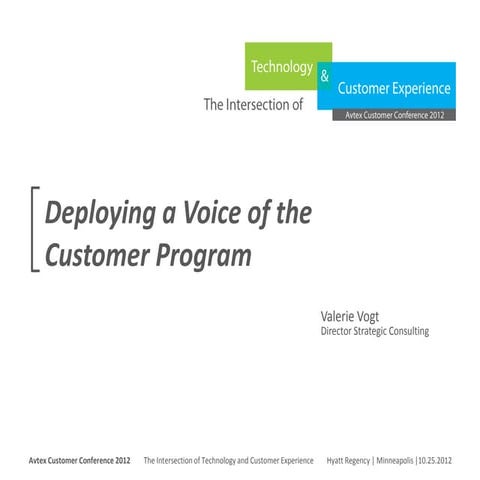 Deploying a Voice of the Customer (VoC) Program
