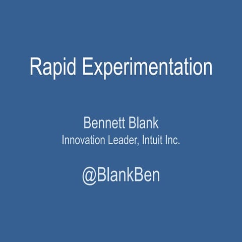 From Caesar to Scientist - Rapid Experiments at Intuit
