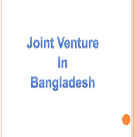 Joint Venture in Bangladesh