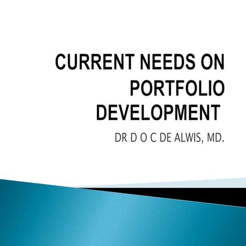 Lecture: Final current needs on portfolio development 