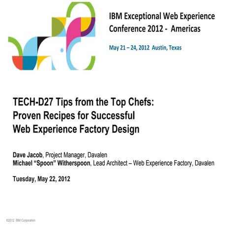 Tips from the Top Chefs: Proven Recipes for Successful Web Experience Factory...