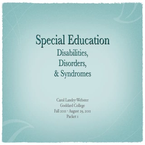 Disabilities Slide Presentation