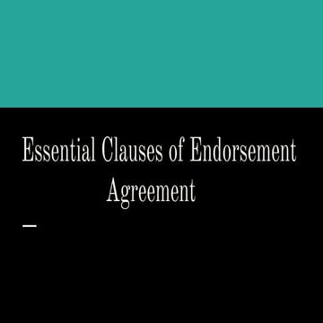  Essential clauses of endorsement agreement