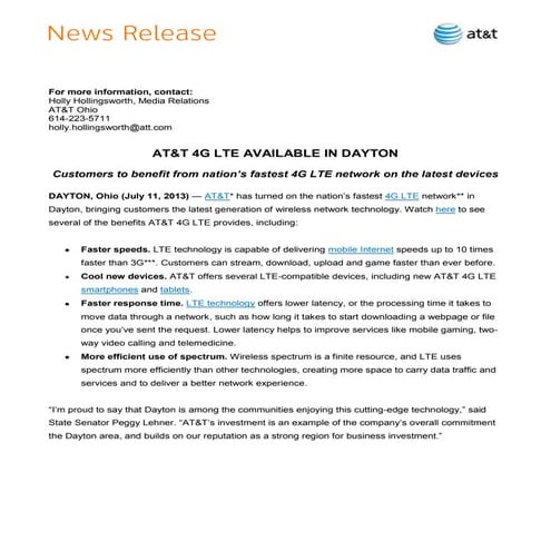Final   hh - 13.7.11 dayton lte announcement release