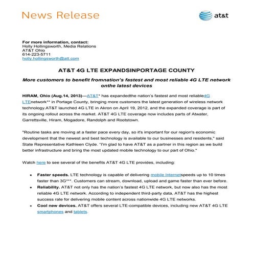 Final   hh - 13.8.14 portage county akron lte expansion release