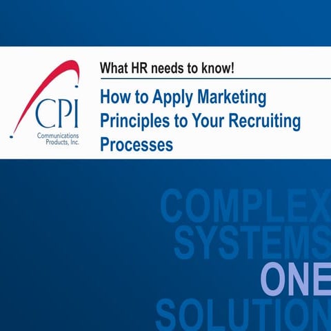 How to Apply Marketing Principles to Your Recruiting Processes, What HR Needs...