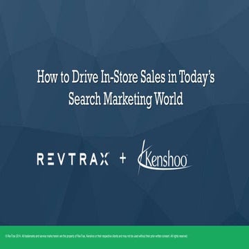 How to Drive In-Store Sales in Today’s Search Marketing World - RevTrax and ...