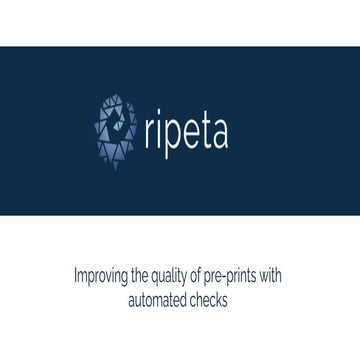 McIntosh "Improving the quality of preprints with automated checks"