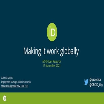 Mejias "Making it work globally"