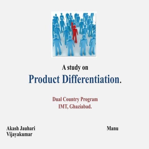 Product Differentiation as Marketing Strategy