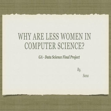 Why Are Less Women in Computer Science - Data Science Project