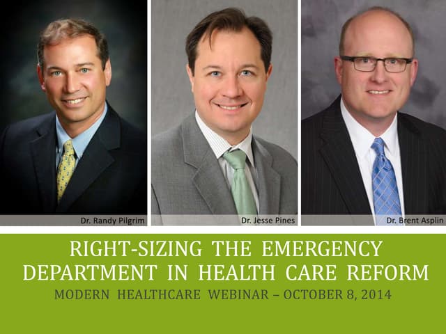 Webinar: Right-Sizing Your ED Amid Health Reform