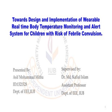 Senior Project Student's Presentation on Body Temperature Monitoring
