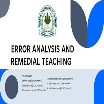 Error analysis and remedial teaching, Error analysis