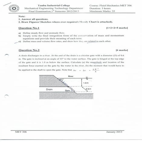 MET 306 Final Examination 1 | PDF