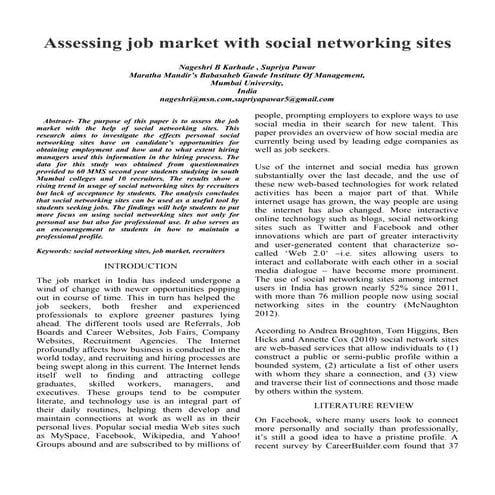 Assessing job marjet with social media