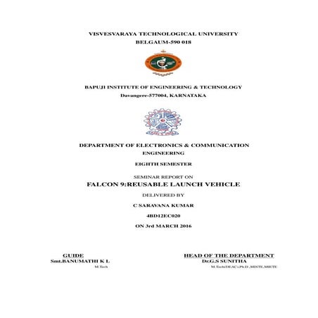 SpaceX's Falcon 9 Reusable Launch Vehicle