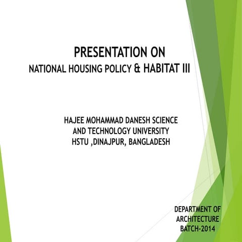 HOUSING & HOUSING POLICY ,HABITAT III PAPER