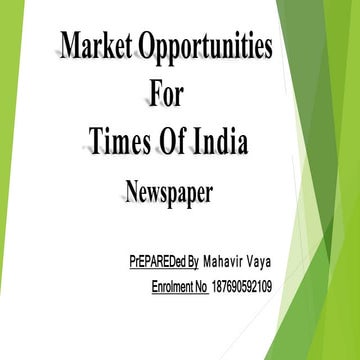 The Times of India Summer Internship Project 